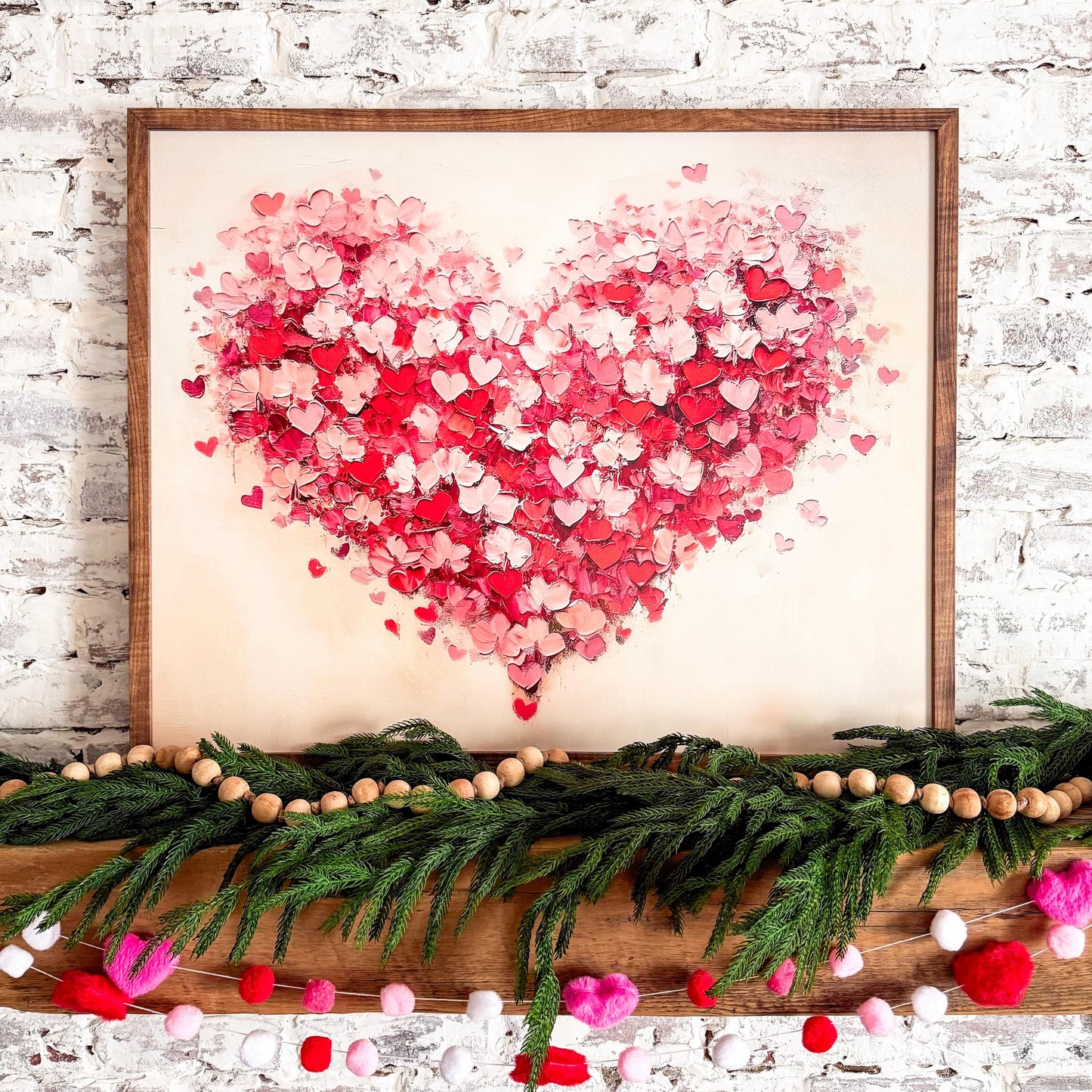 Little Pink Hearts-Big Heart Valentines Day Sign