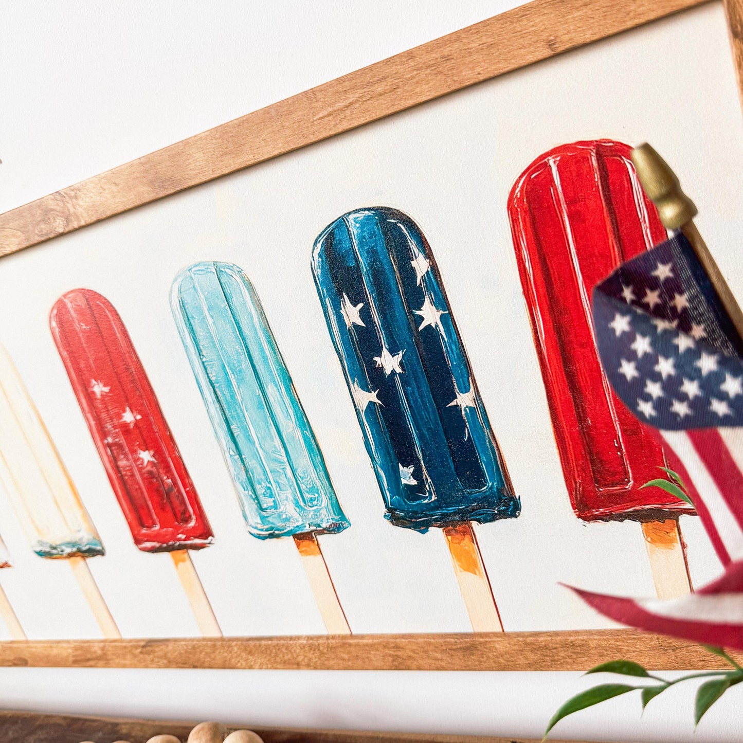 Patriotic Summer Popsicles Art Print