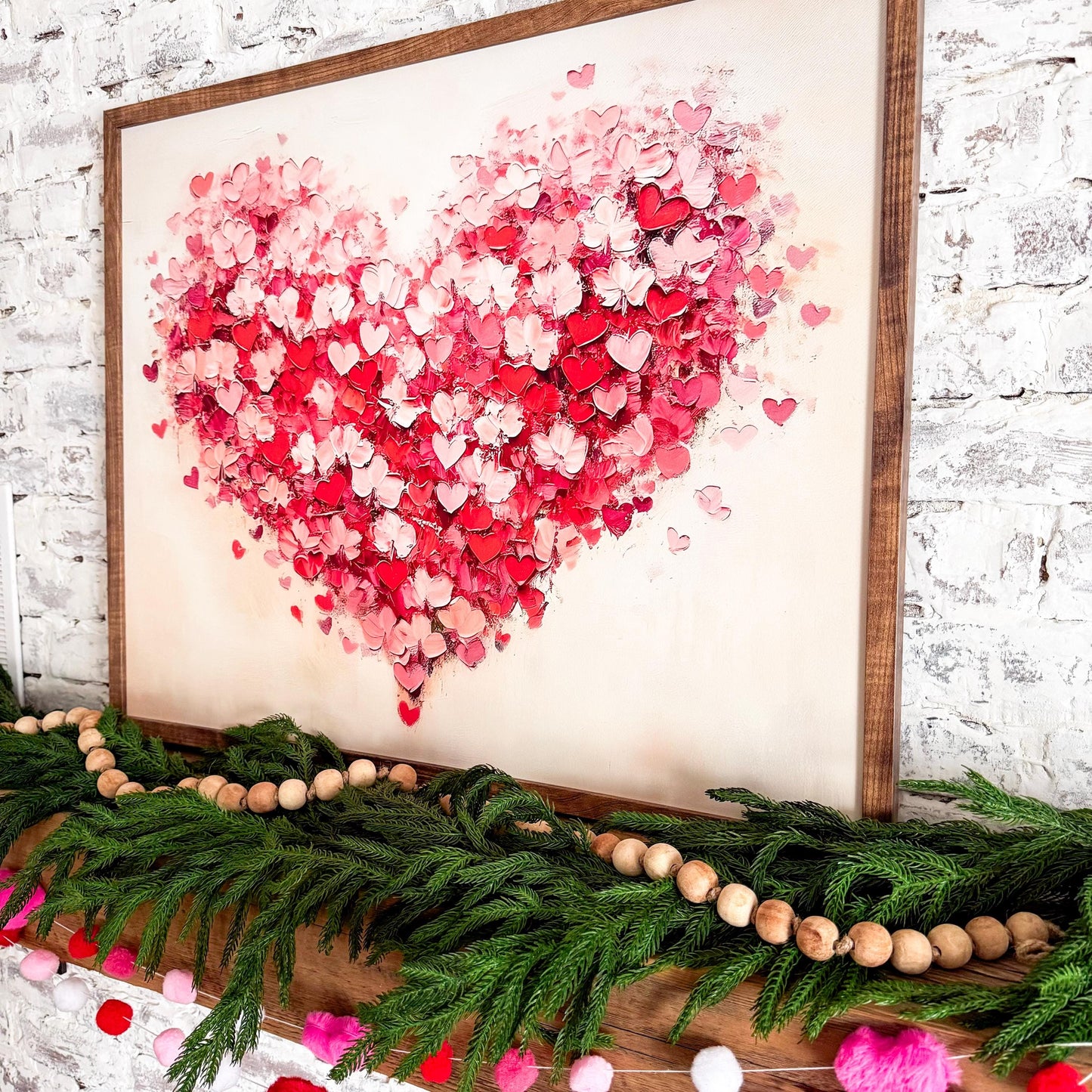 Little Pink Hearts-Big Heart Valentines Day Sign