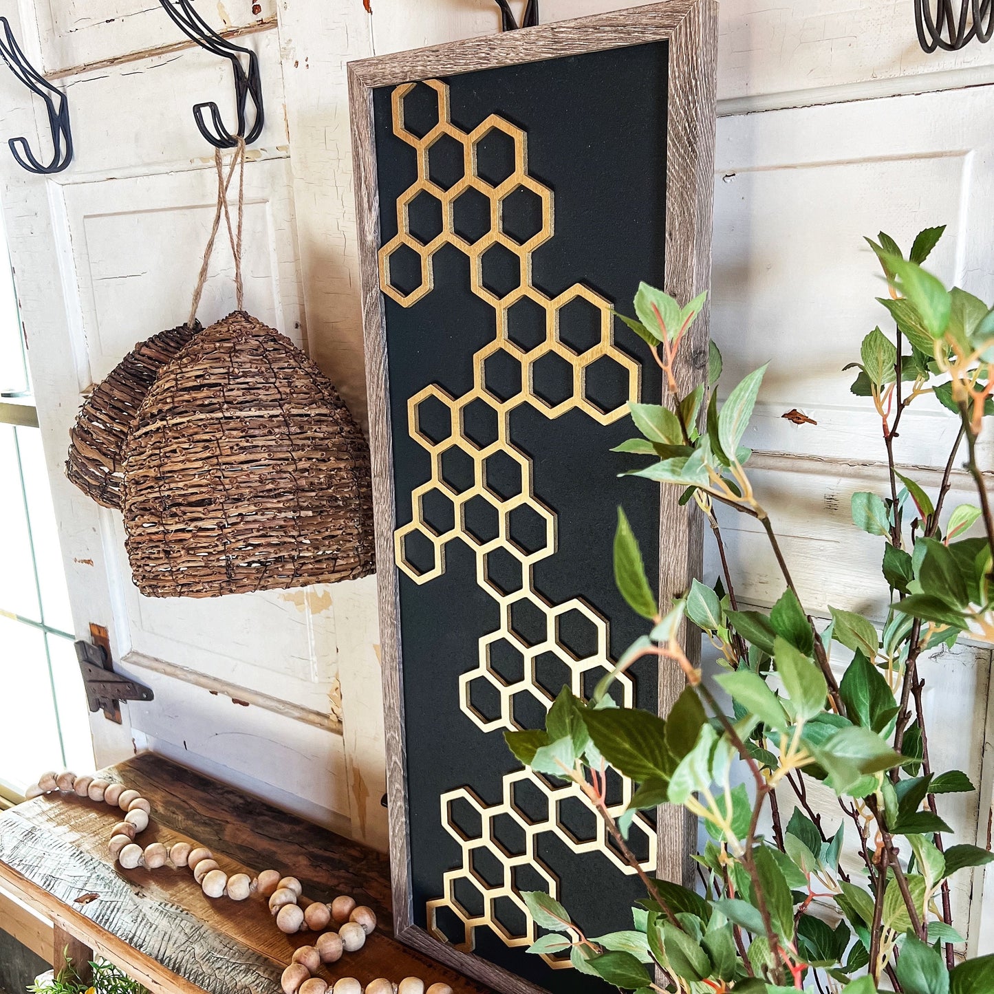 Geometric Honeycomb Wall Art