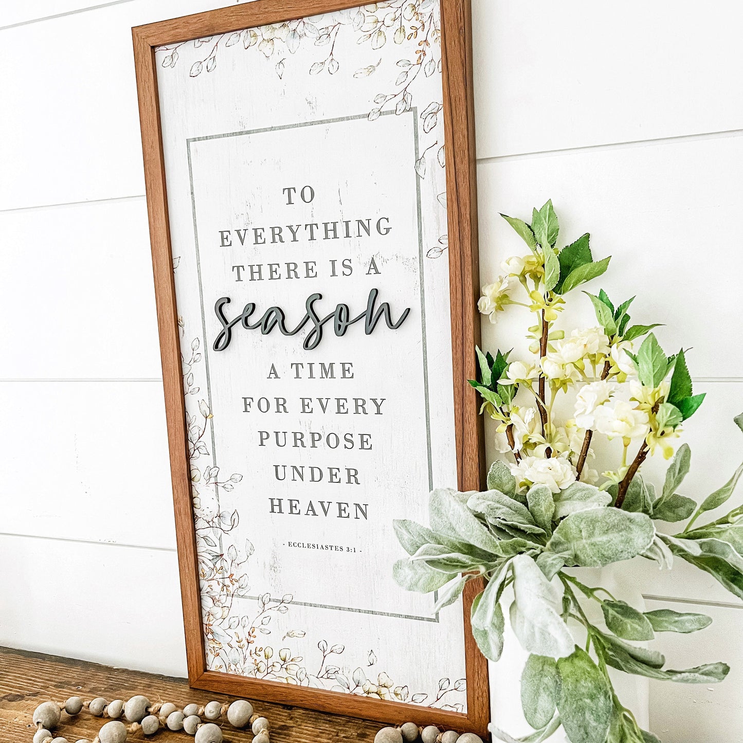 Ecclesiastes 3:1 Bible Verse Wood Sign