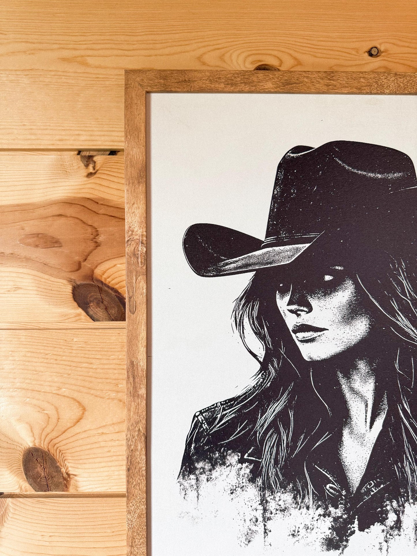 Neutral Cowgirl Art Print