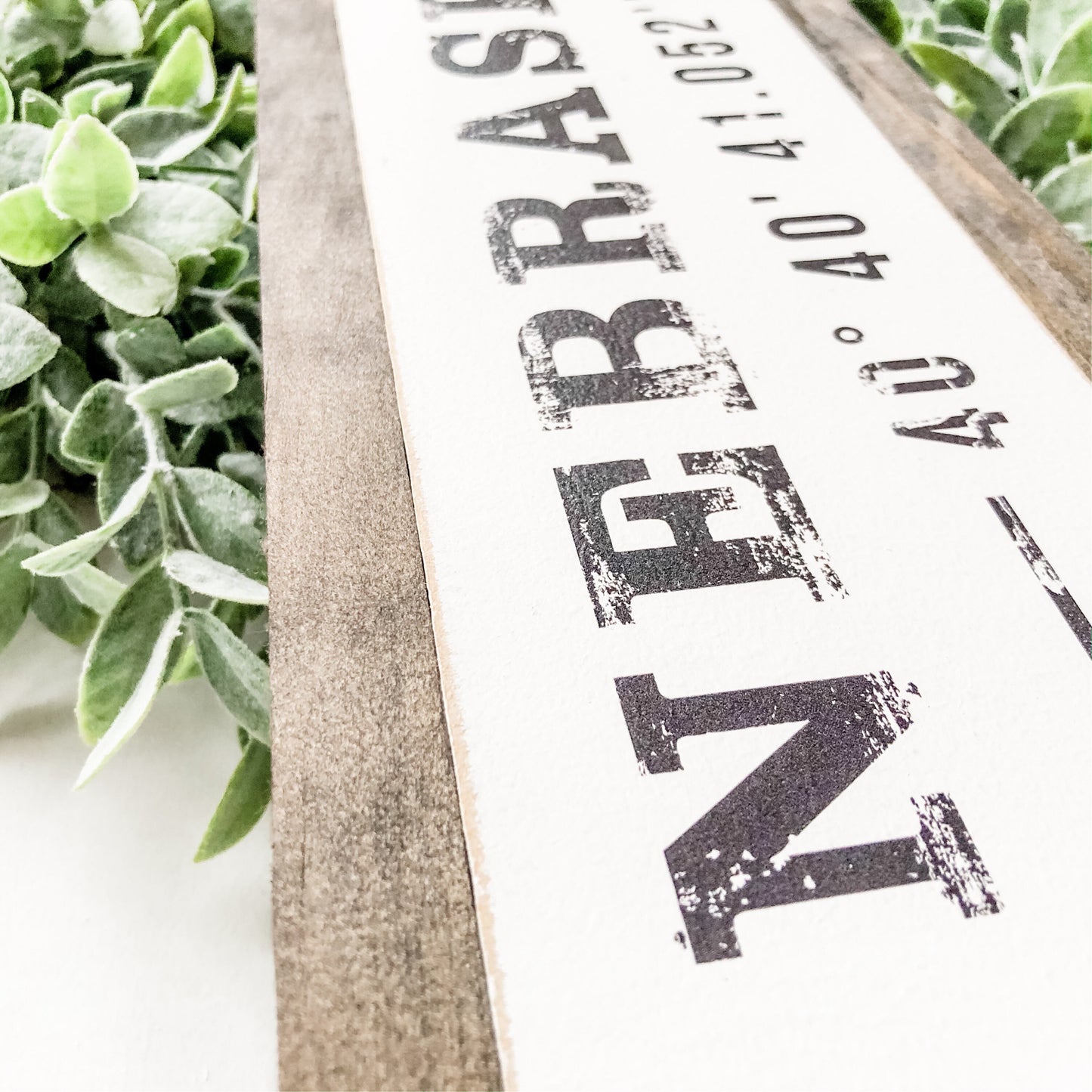 Custom Coordinate Wood Sign