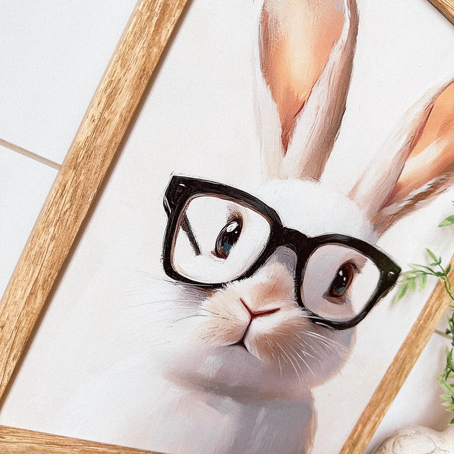 Bunny With Glasses Easter Spring Art Print