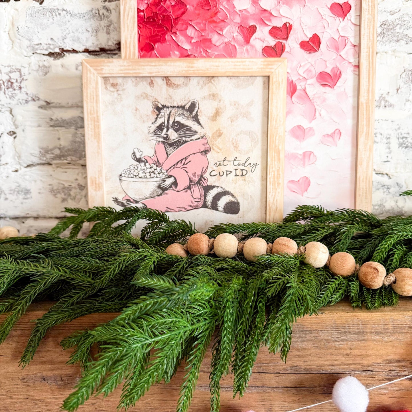 Funny Raccoon Valentines Day Wall Art