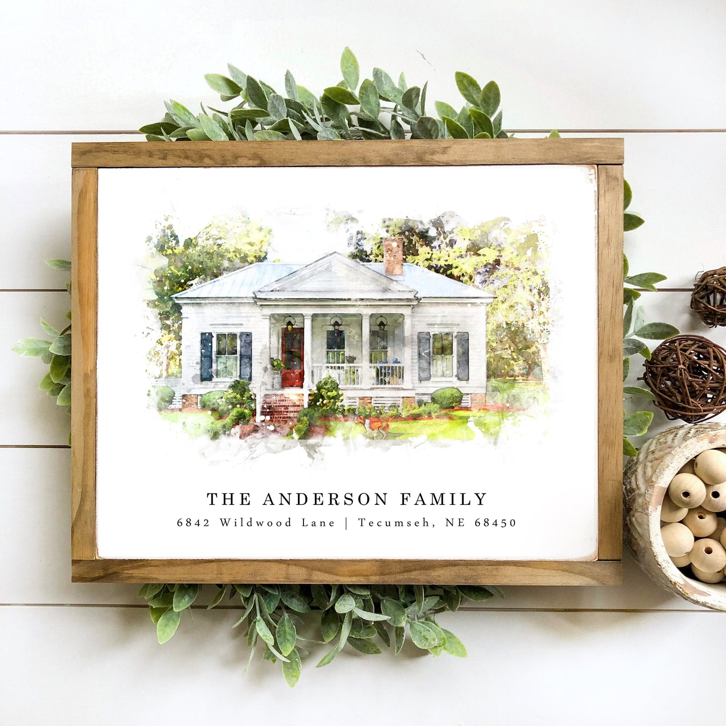 Custom Watercolor Home Portrait