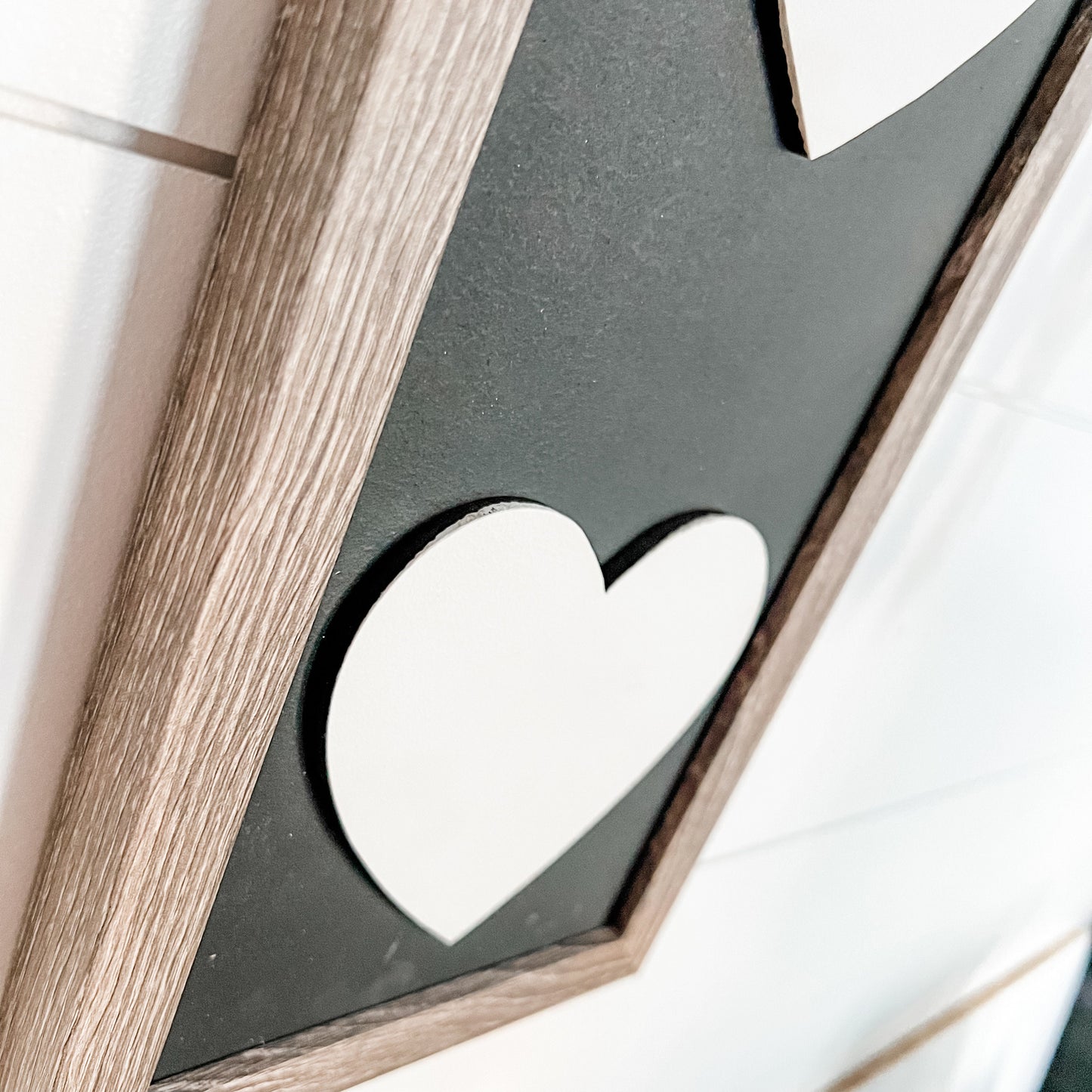 Vertical Laser Cut Heart Sign