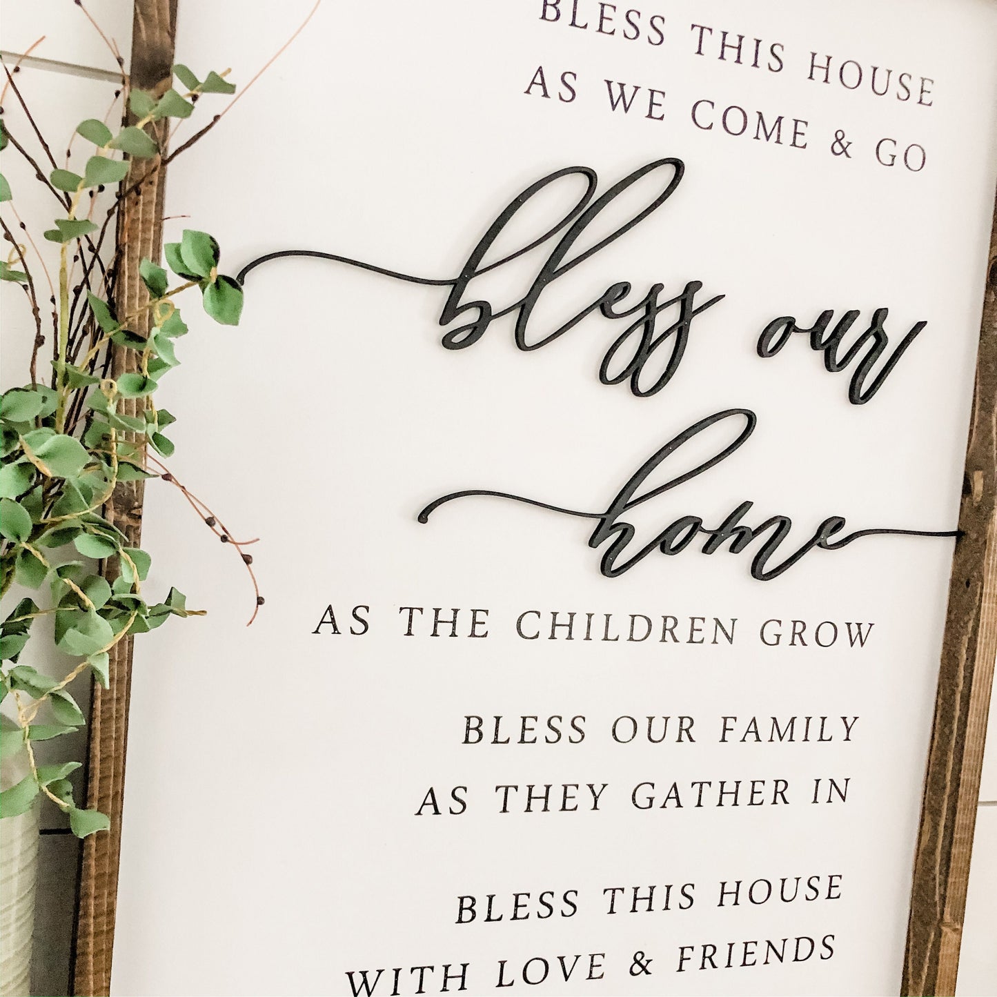 Bless Our Home Wood Sign