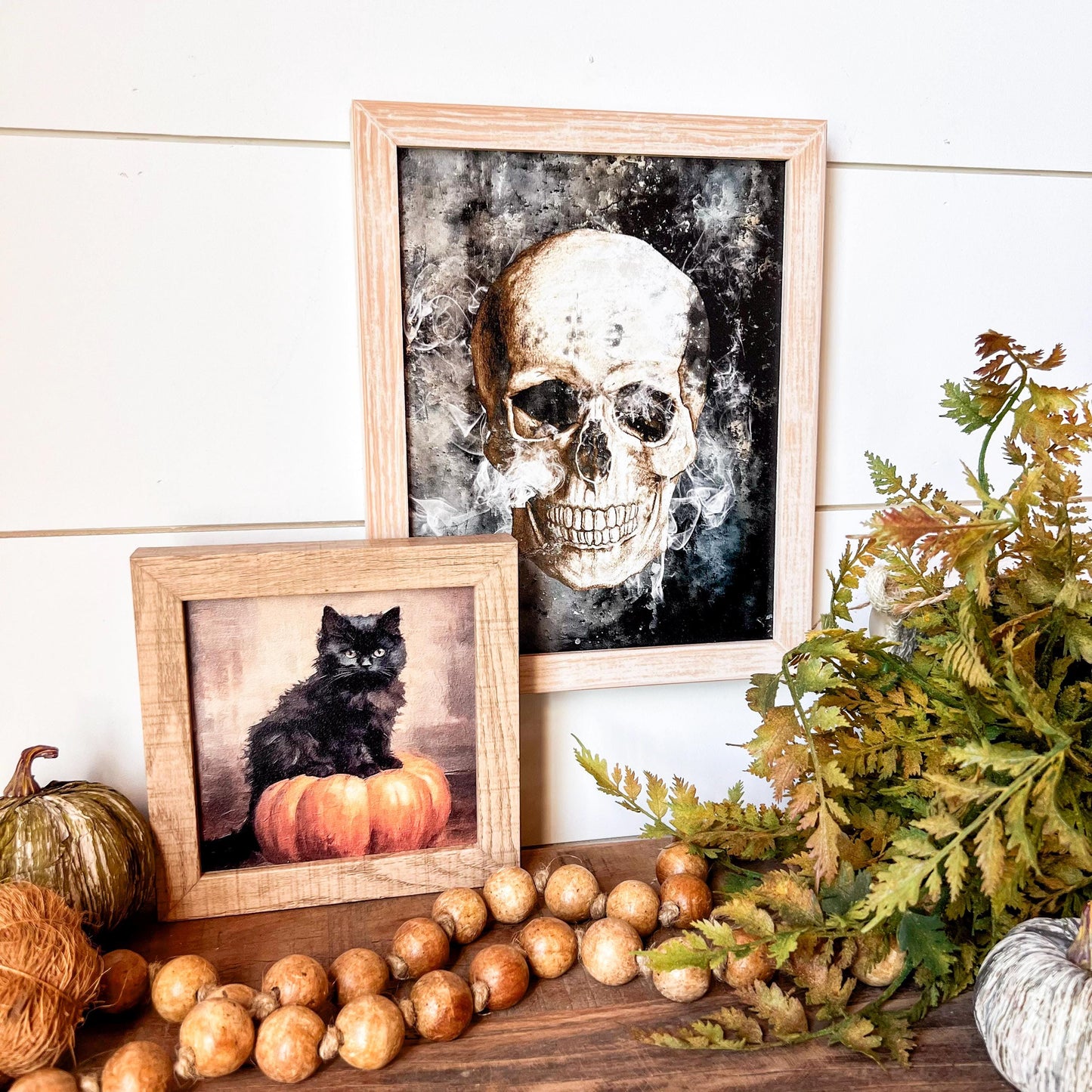 Halloween Skull Wood Sign