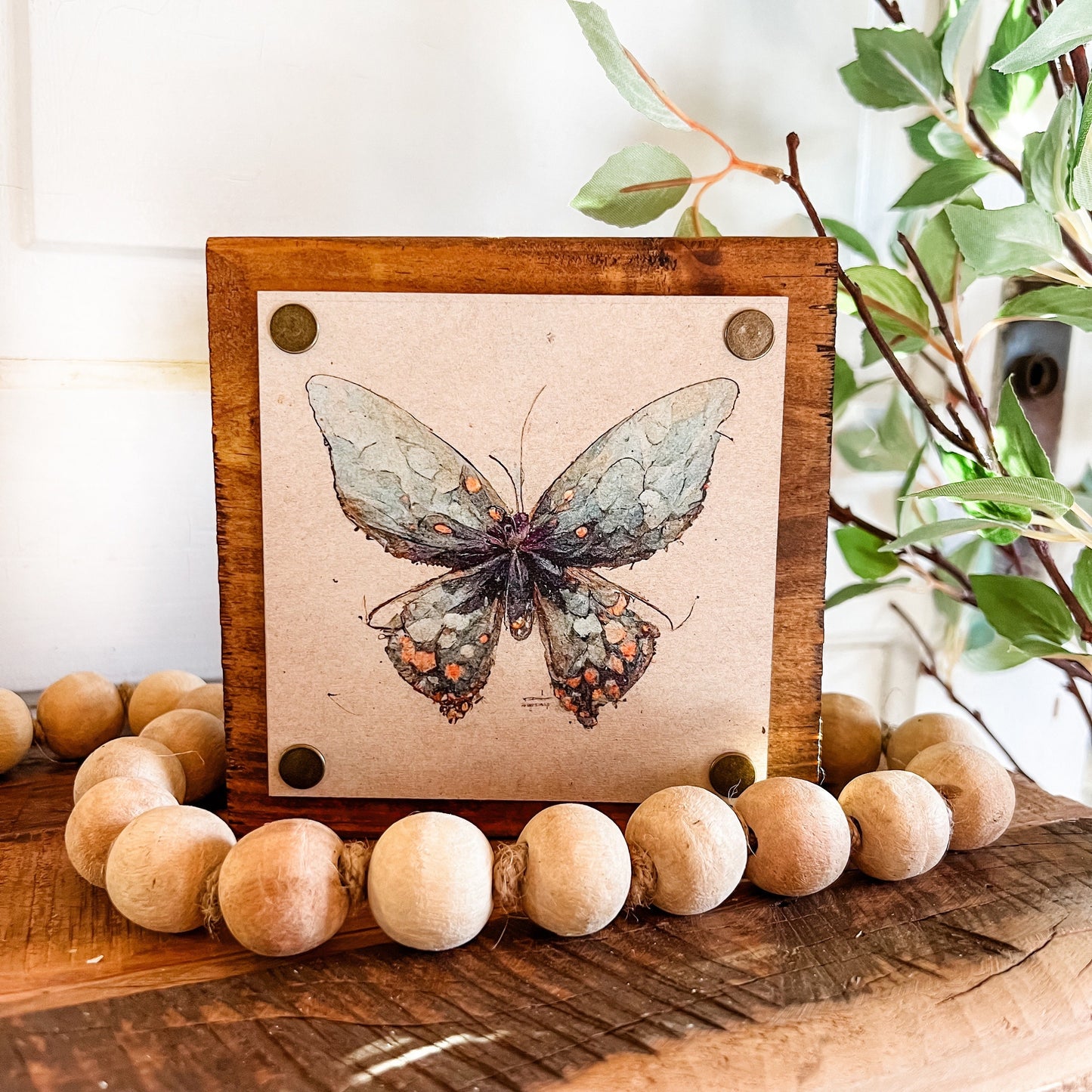 Butterfly Wood Mini Block Sign