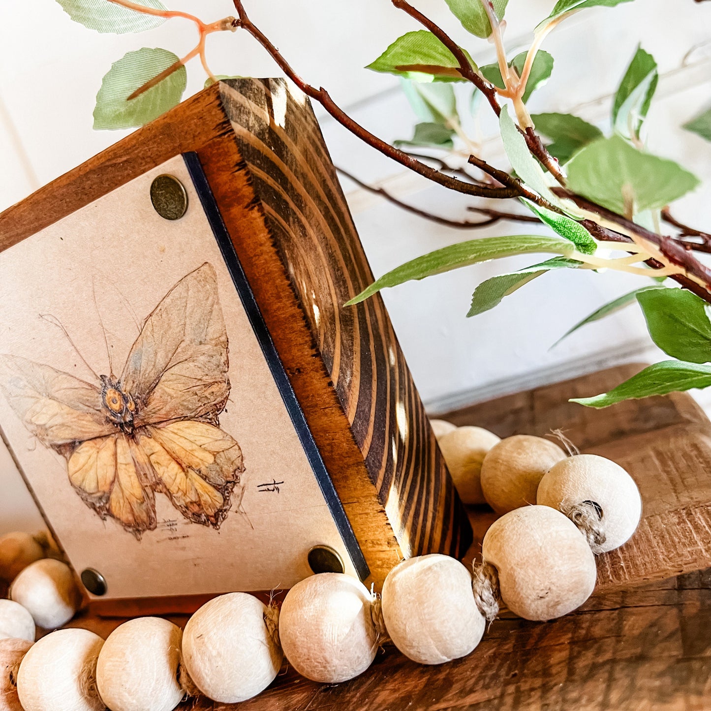 Butterfly Wood Mini Block Sign