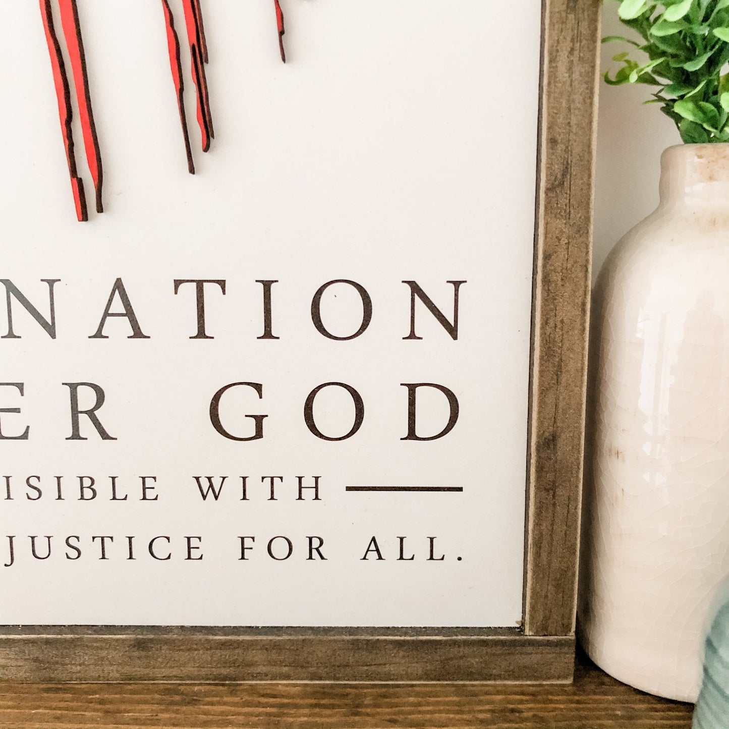 One Nation Under God Laser Cut Flag Sign