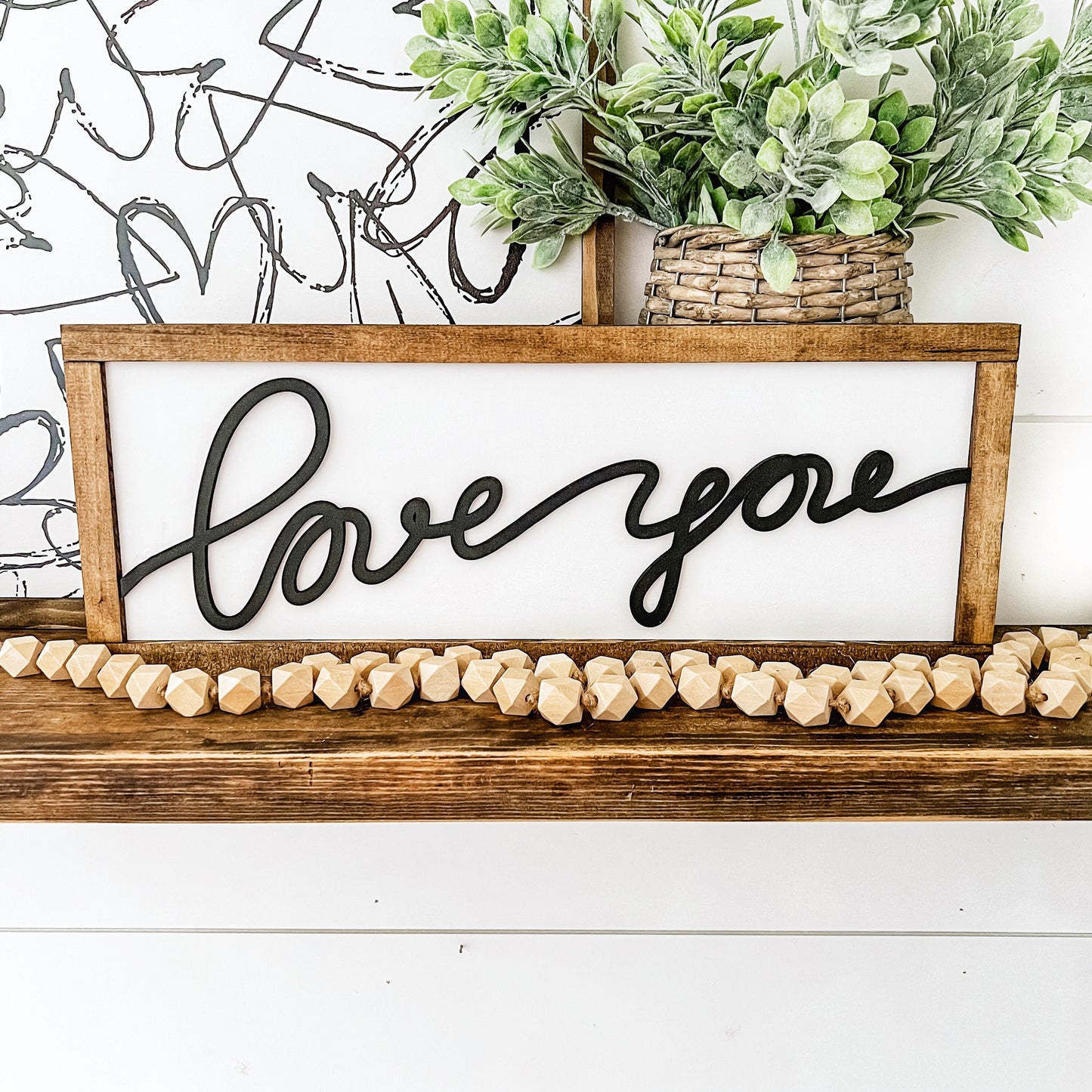 Love You Laser Cut Wood Sign