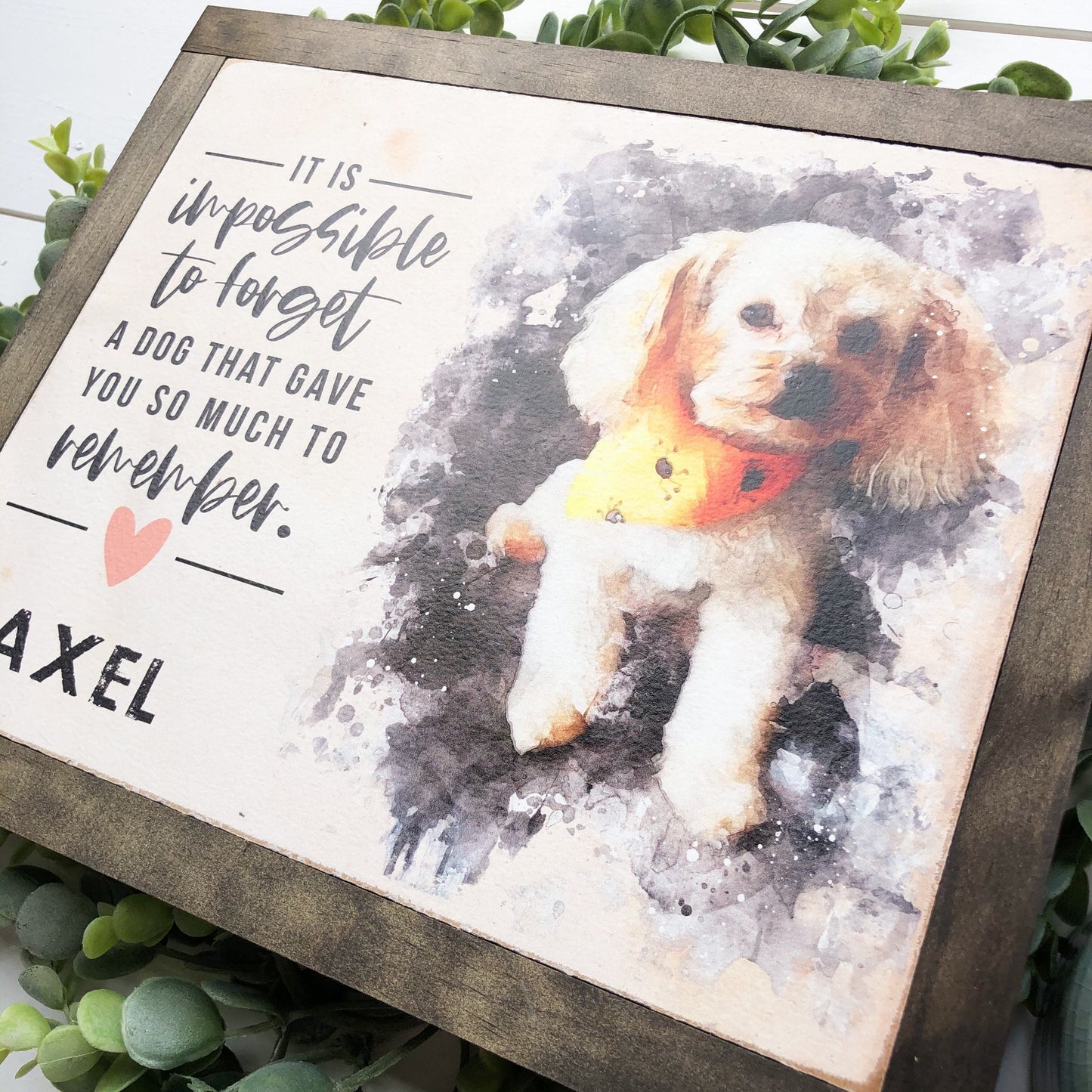 Custom Watercolor Pet Loss Wood Sign