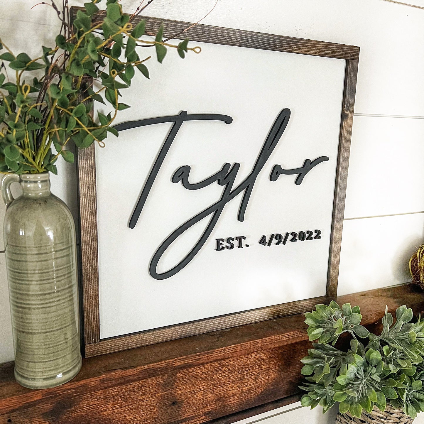 Custom Last Name Sign - Square Size