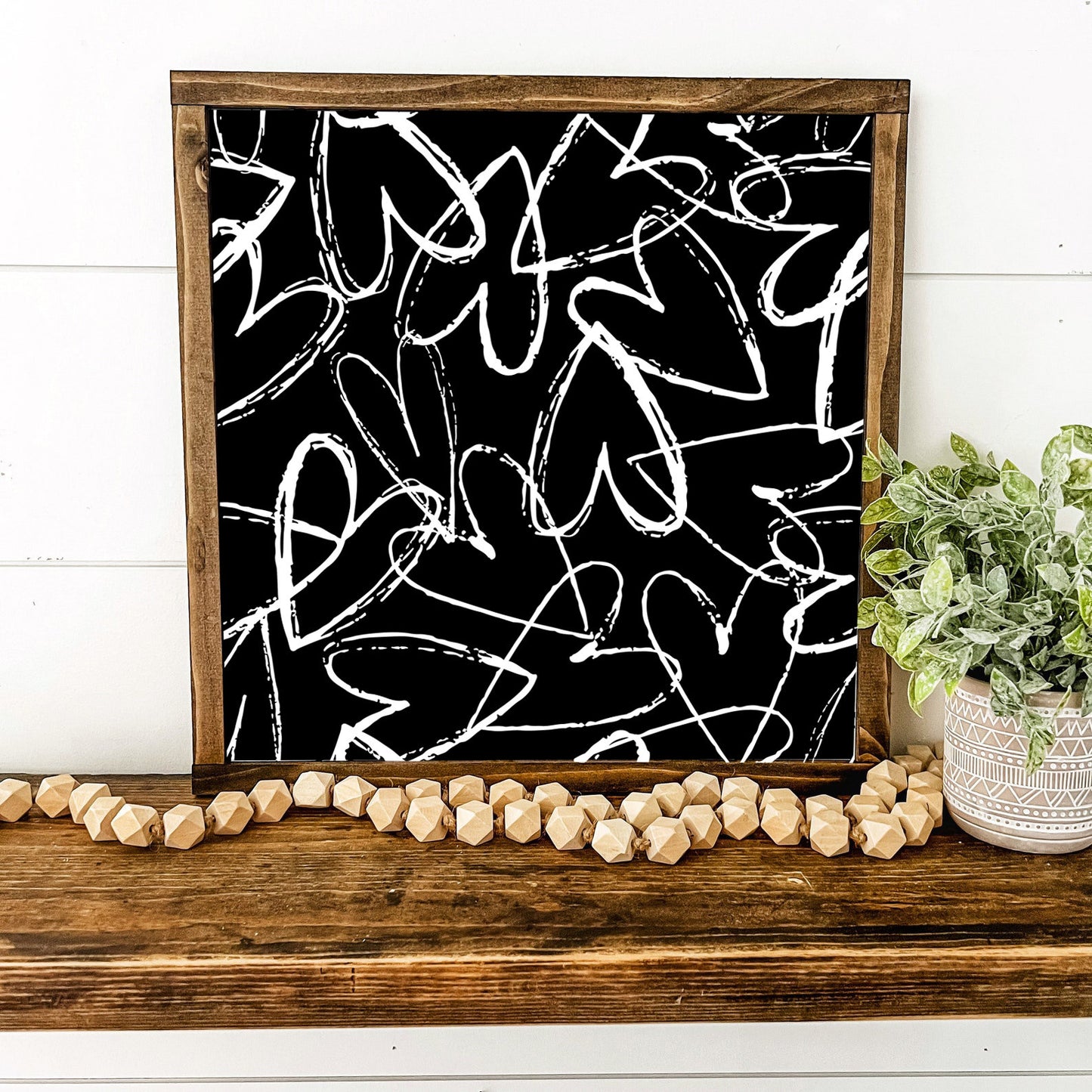 Skinny Hearts Valentines Day Layering Wood Sign