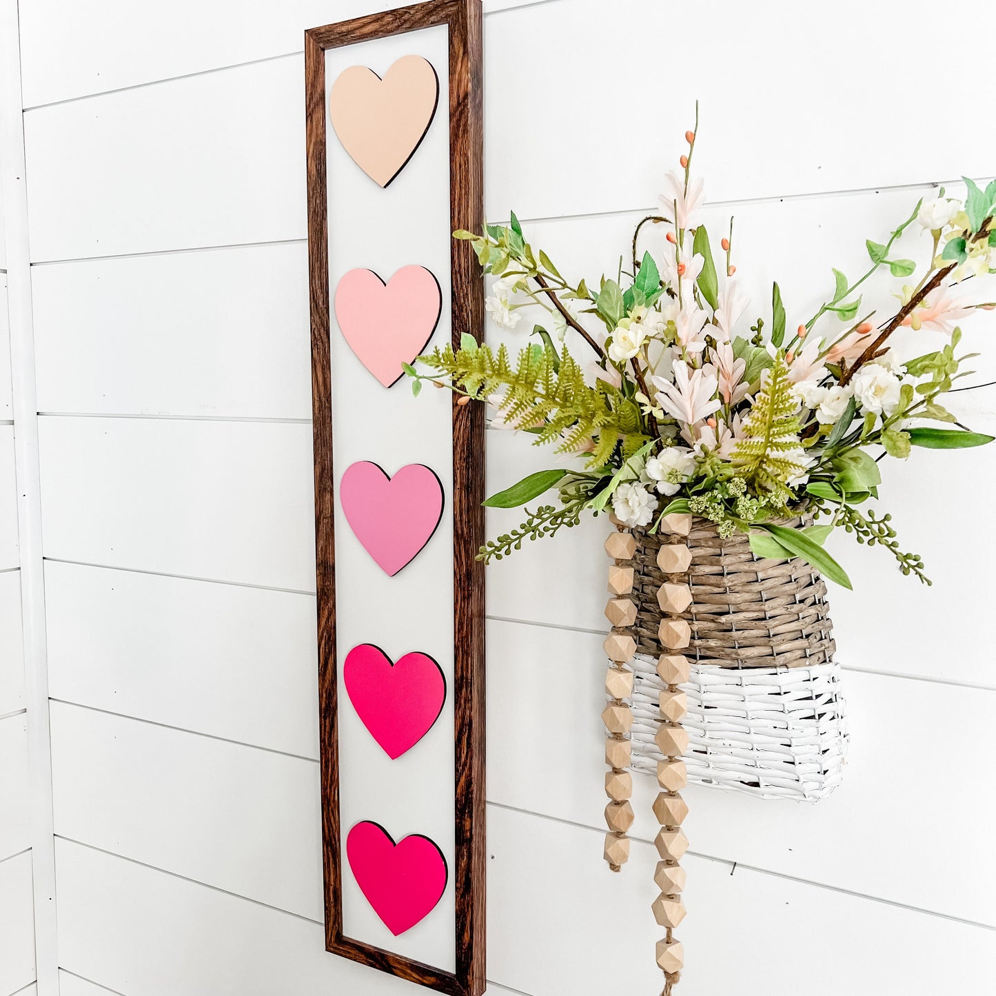 Vertical Laser Cut Heart Sign