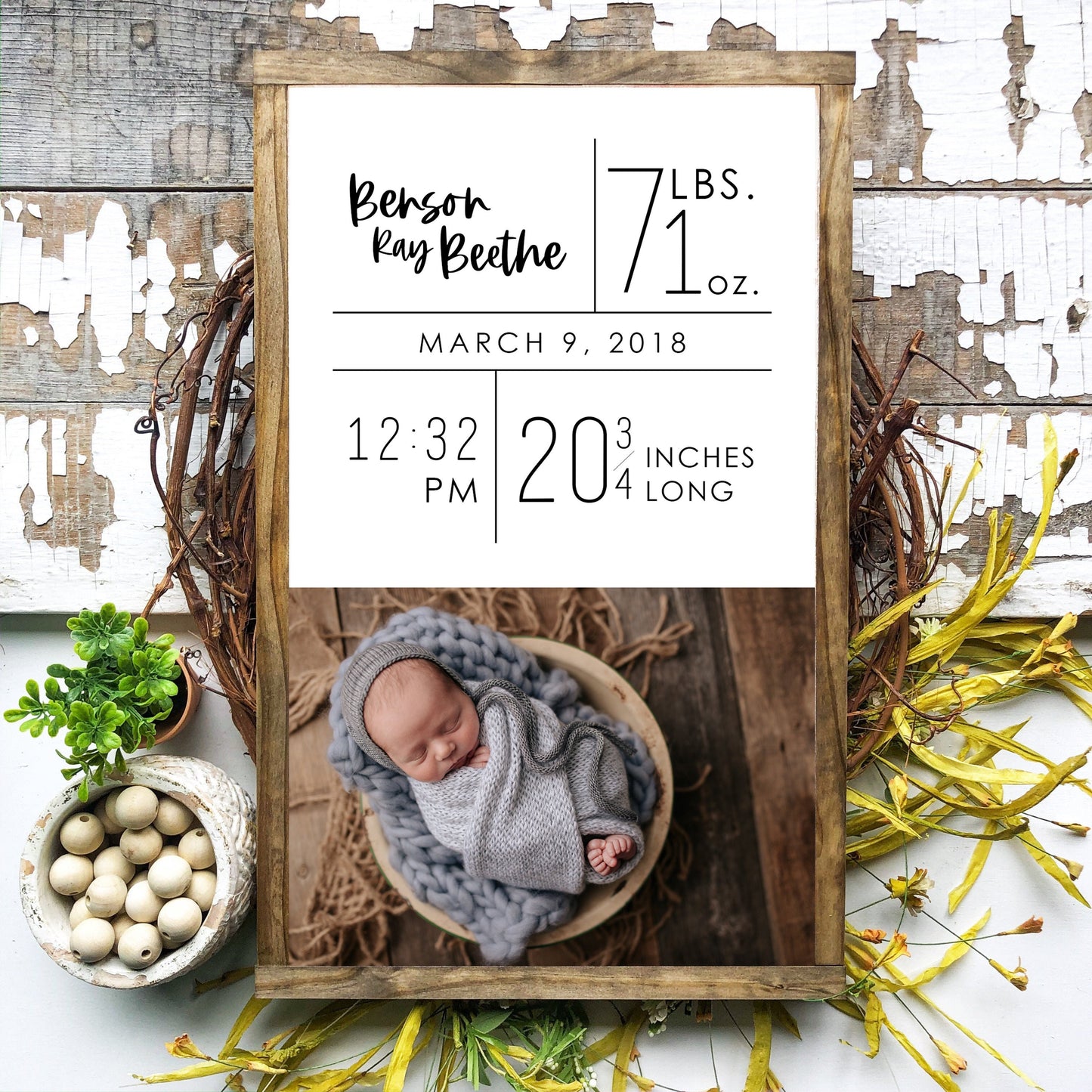 Custom Photo Nursery Sign