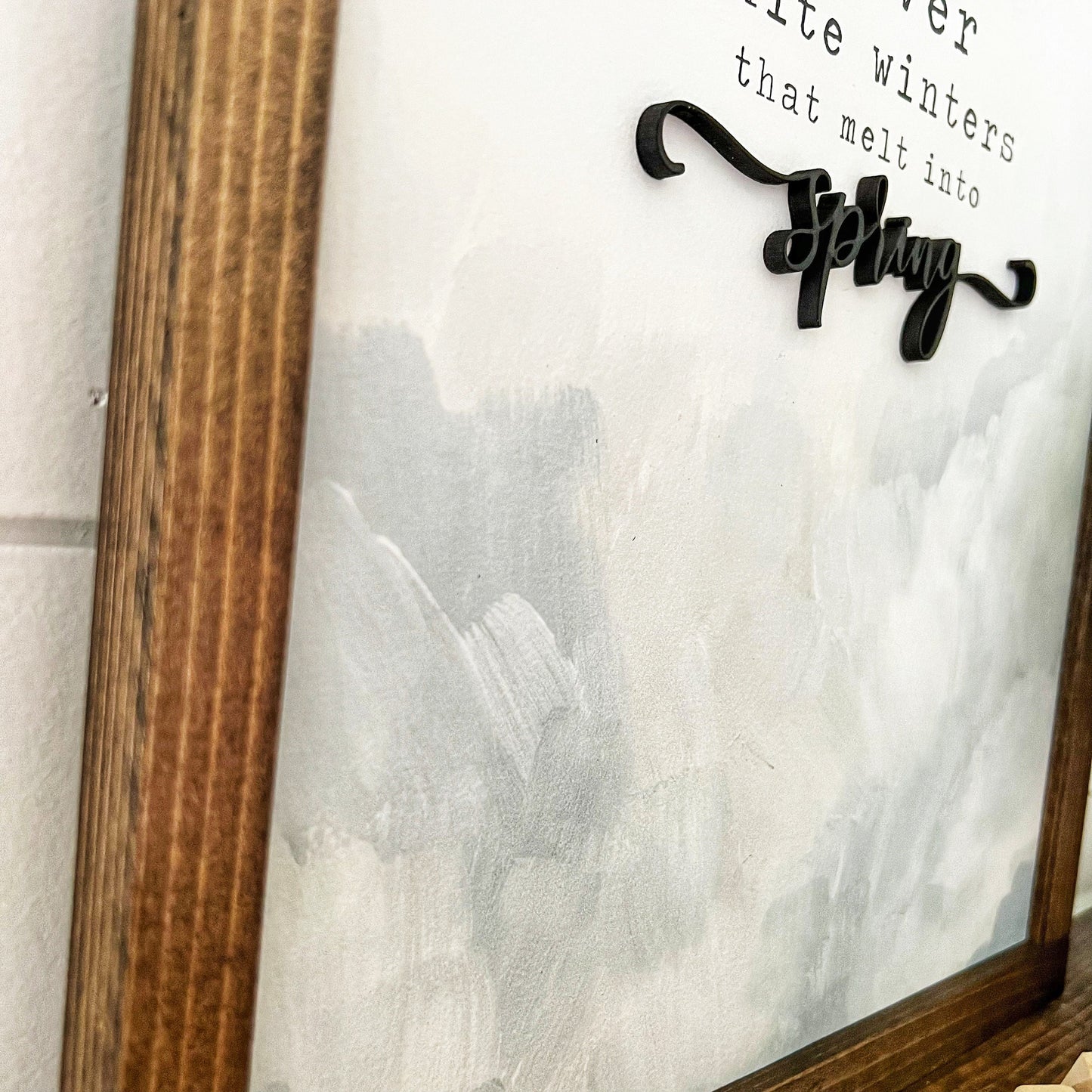 Silver White Winters Wood Sign