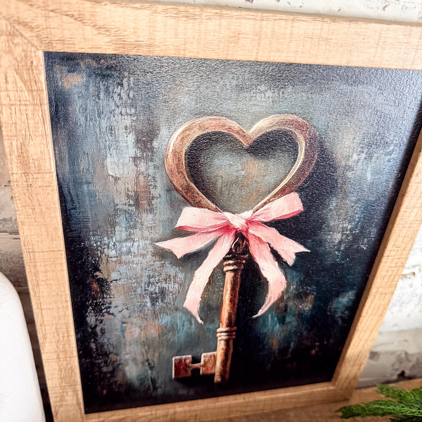 Gold Key-Pink Bow Valentines Day Sign
