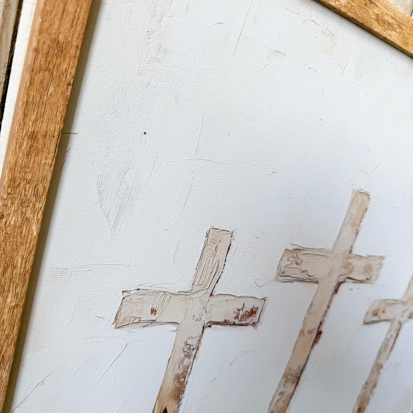 Three Crosses Wood Sign
