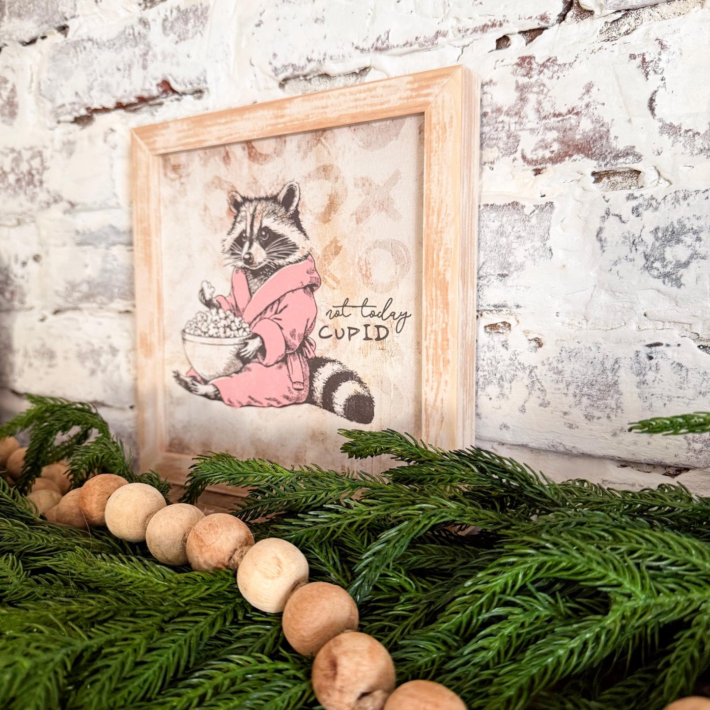 Funny Raccoon Valentines Day Wall Art