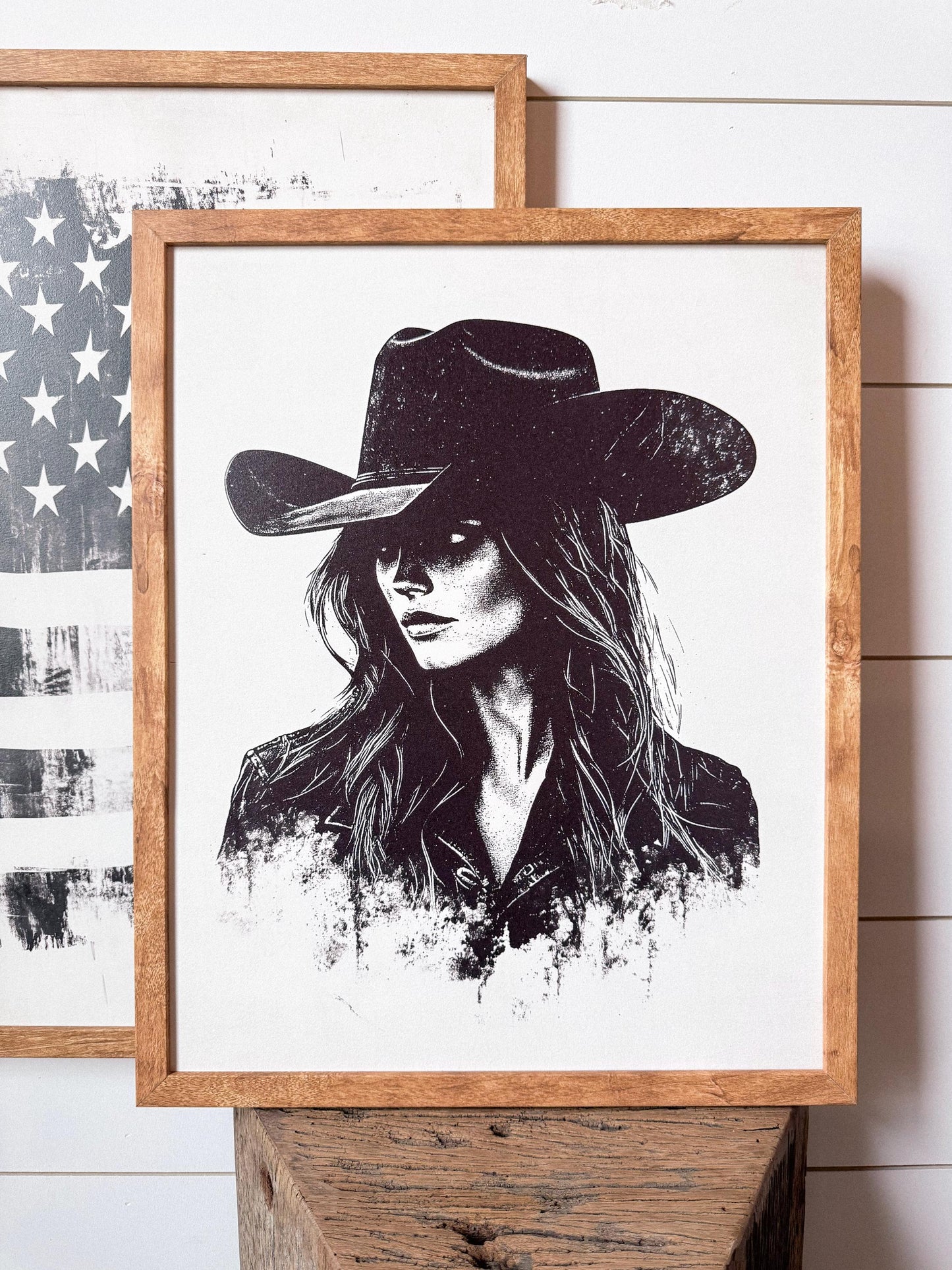 Neutral Cowgirl Art Print