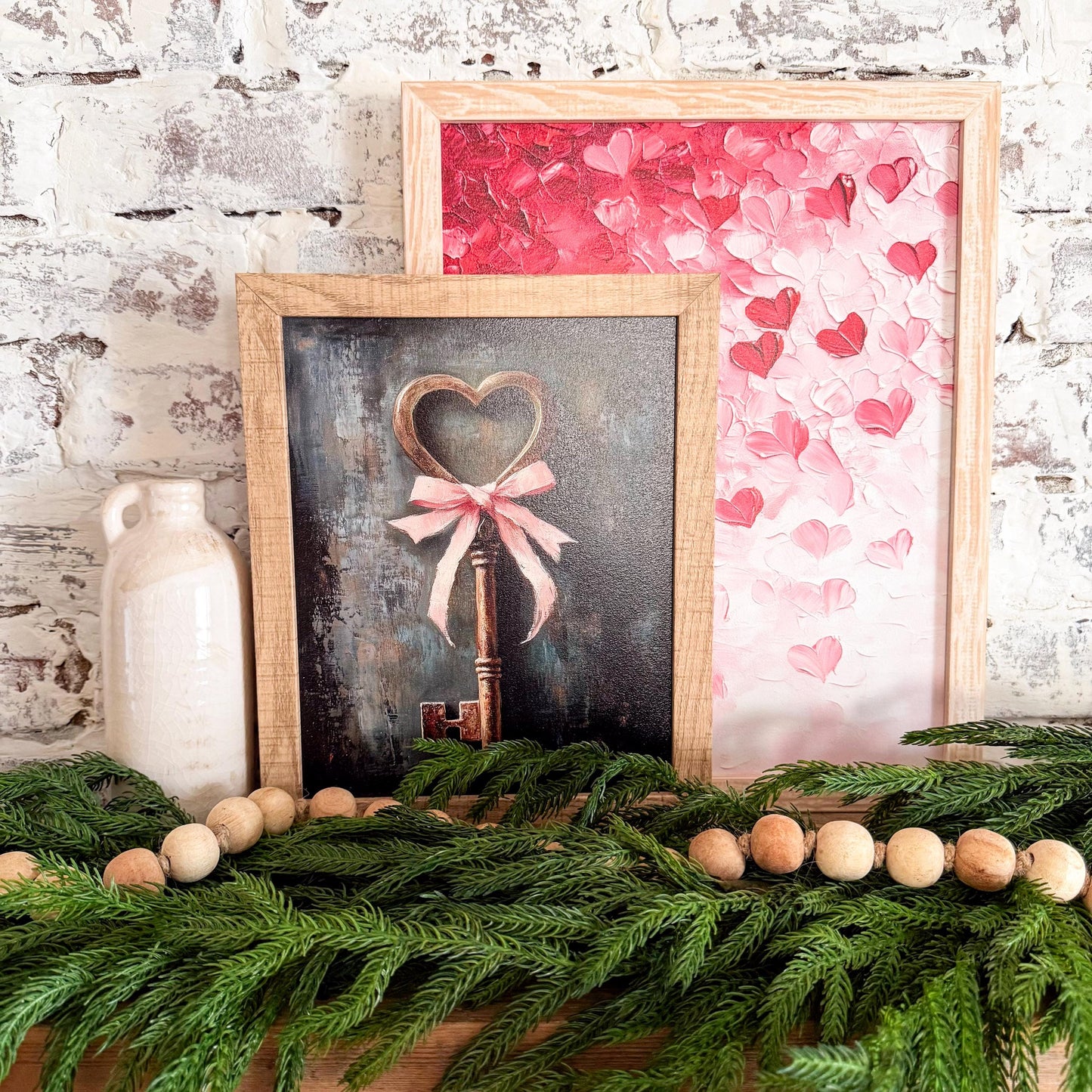 Gold Key-Pink Bow Valentines Day Sign