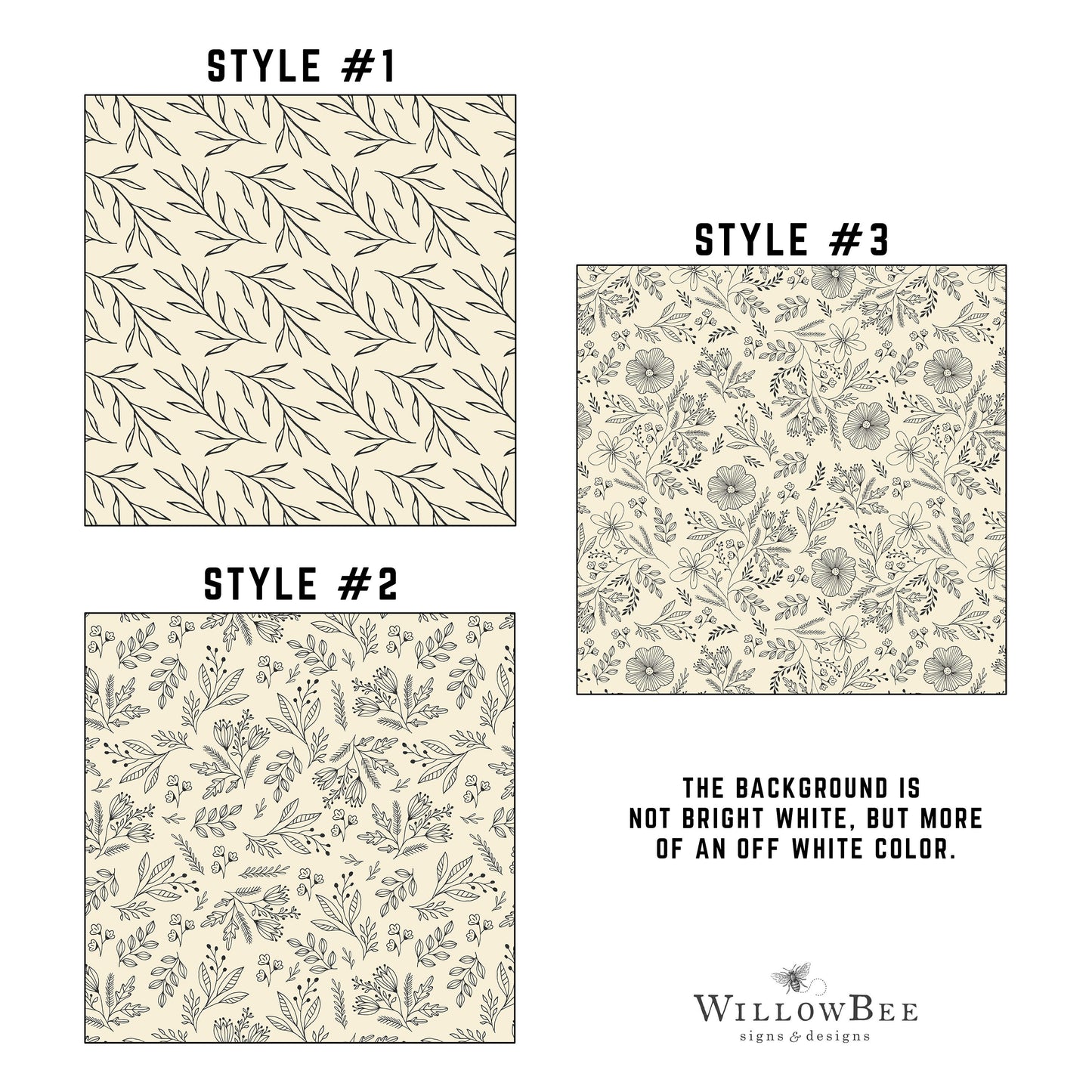 Whimsical Black & White Floral Prints