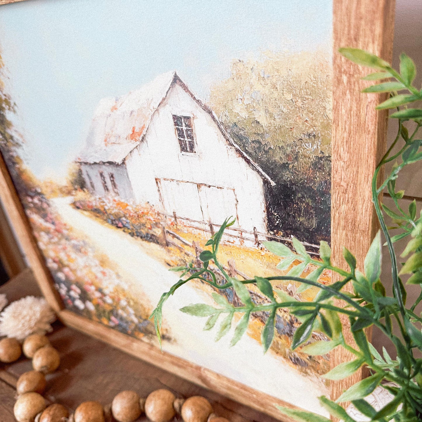White Barn in Spring Art Print