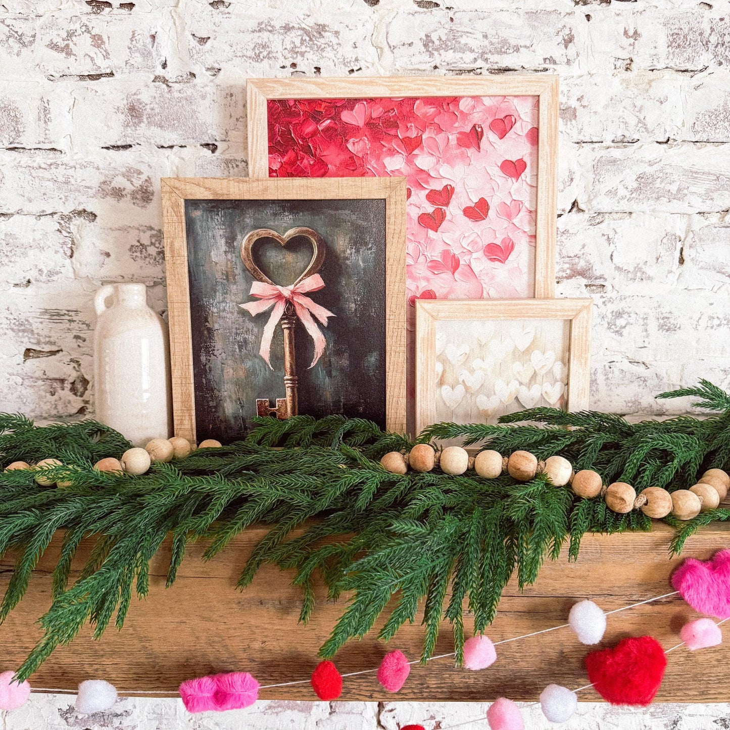 Gold Key-Pink Bow Valentines Day Sign