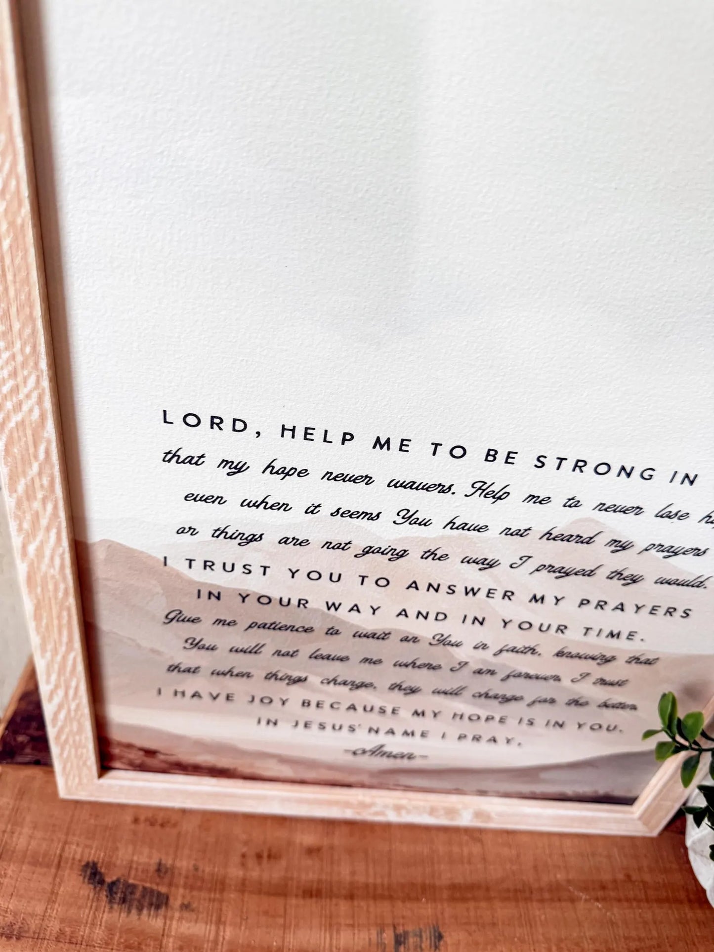 Patience & Hope Prayer Wood Sign