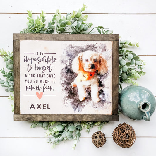 Custom Watercolor Pet Loss Wood Sign