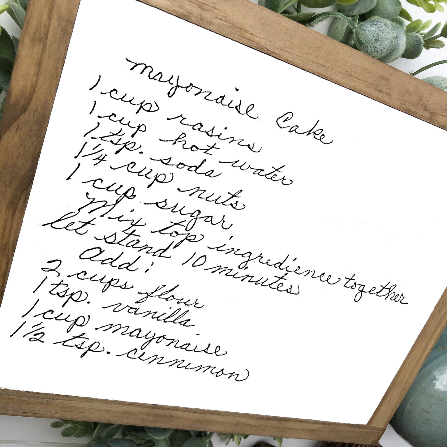 Personalized Recipe Card Wood Sign