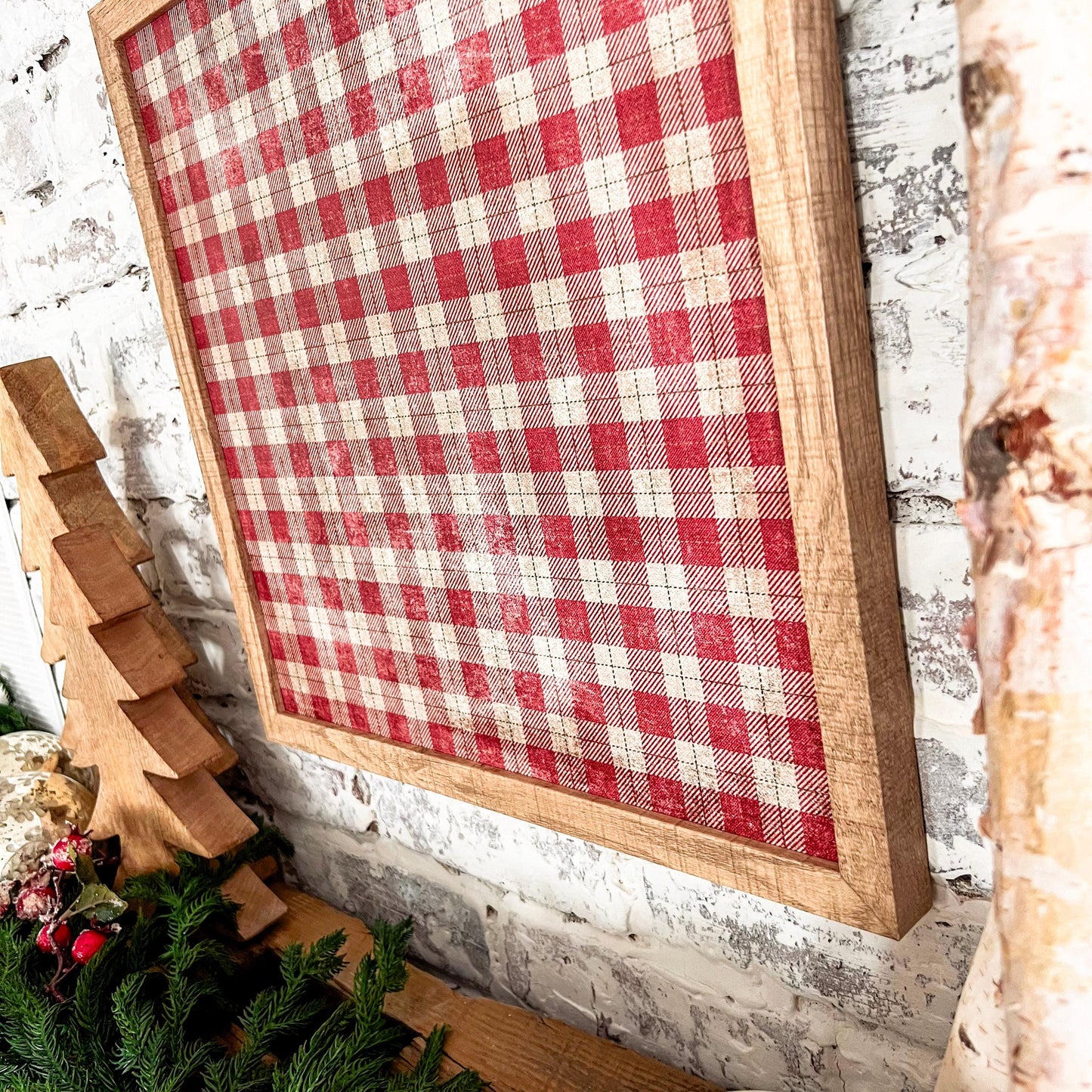 Vintage Plaid Background Layering Sign