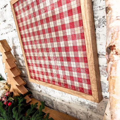 Vintage Plaid Background Layering Sign