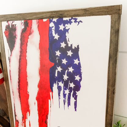 One Nation Under God American Flag Sign