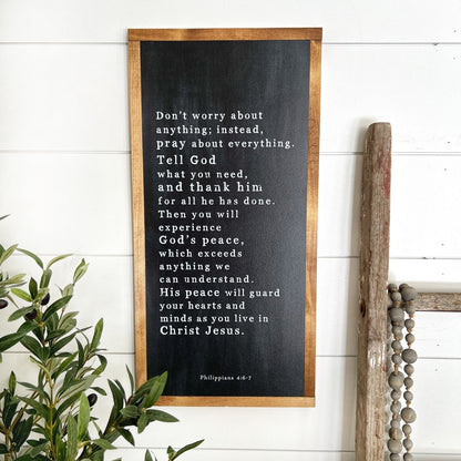 Pray About Everything Bible Verse Sign