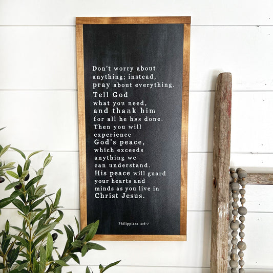 Pray About Everything Bible Verse Sign