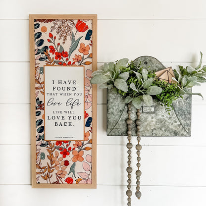 Love Life Inspirational Quote Wood Sign