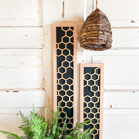Geometric Honeycomb Wall Art - Skinny Size