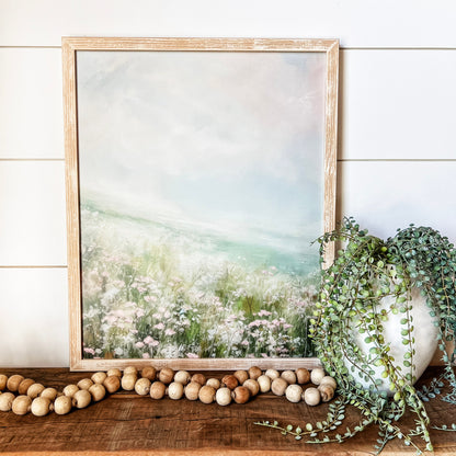 Spring Pastel Wildflower Print Wood Sign
