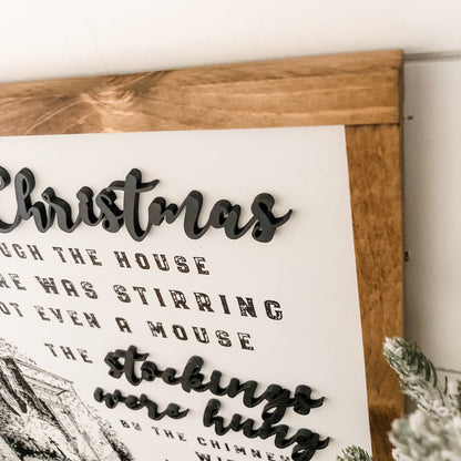 Night Before Christmas Quote Wood Sign
