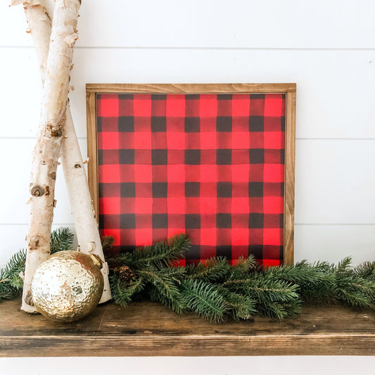 Buffalo Check Plaid Background Layering Sign