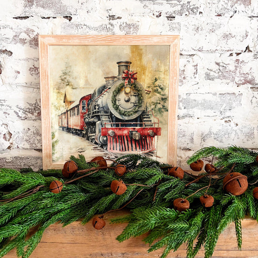 Christmas Train Wood Sign