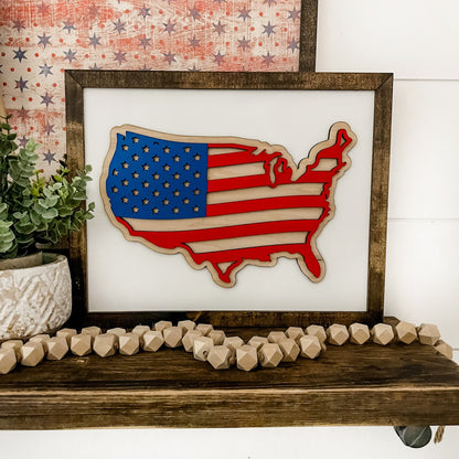 United States American Flag Laser Cut Sign