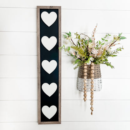 Vertical Laser Cut Heart Sign