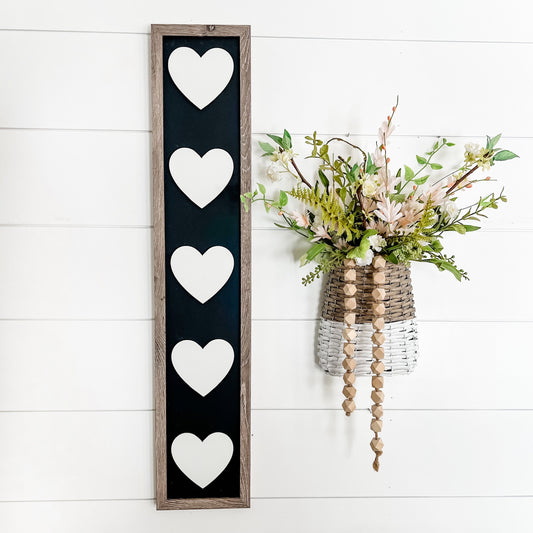 Vertical Laser Cut Heart Sign