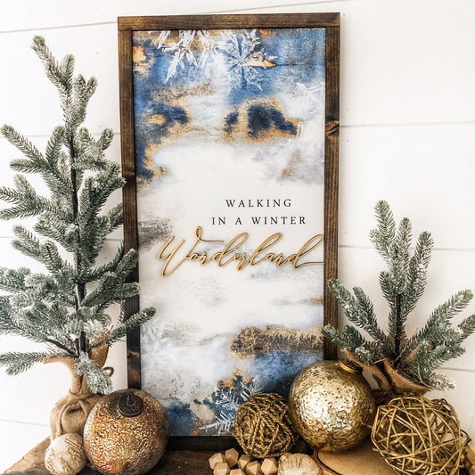 Walking in Winter Wonderland Christmas Wood Sign