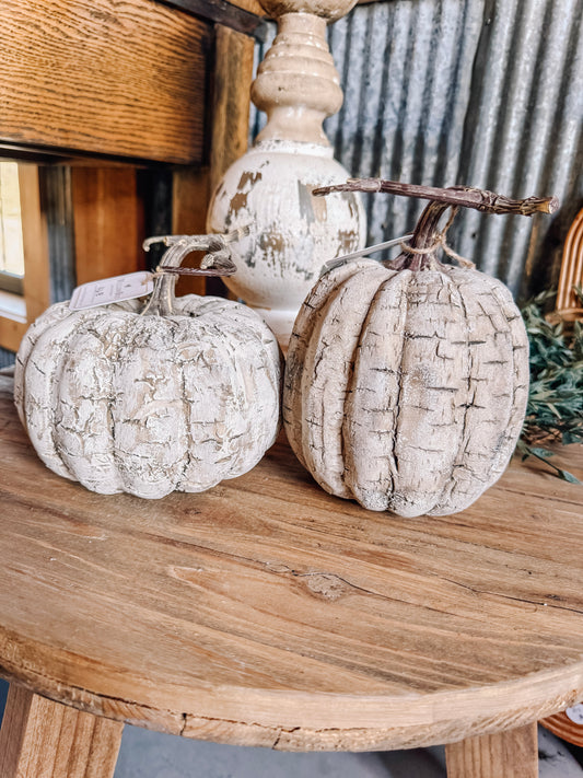 Faux White Birch Pumpkins